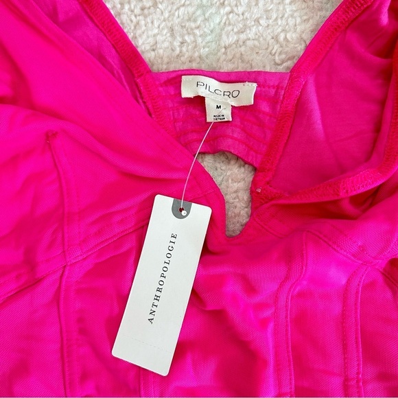 NWT Pilcro Neon Pink Bodysuit Thong Size Medium Spring Summer Festival - Picture 6 of 12